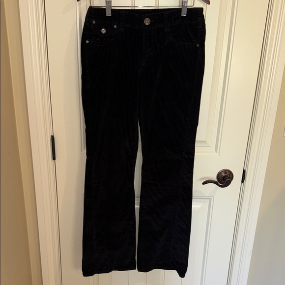 Suko Jeans Cords Elegant Black Corduroy Jeans Flare Pants Stretchy Women’s Sz 7 - Picture 4 of 14